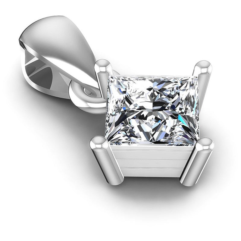 Princess Diamonds 0.35CT Solitaire Pendant in 14KT Yellow Gold