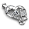 Round and Heart Diamonds 0.65CT Heart Pendant in 14KT Yellow Gold