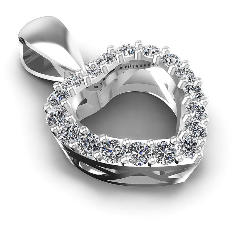 Round Diamonds 0.40CT Heart Pendant in 14KT Yellow Gold