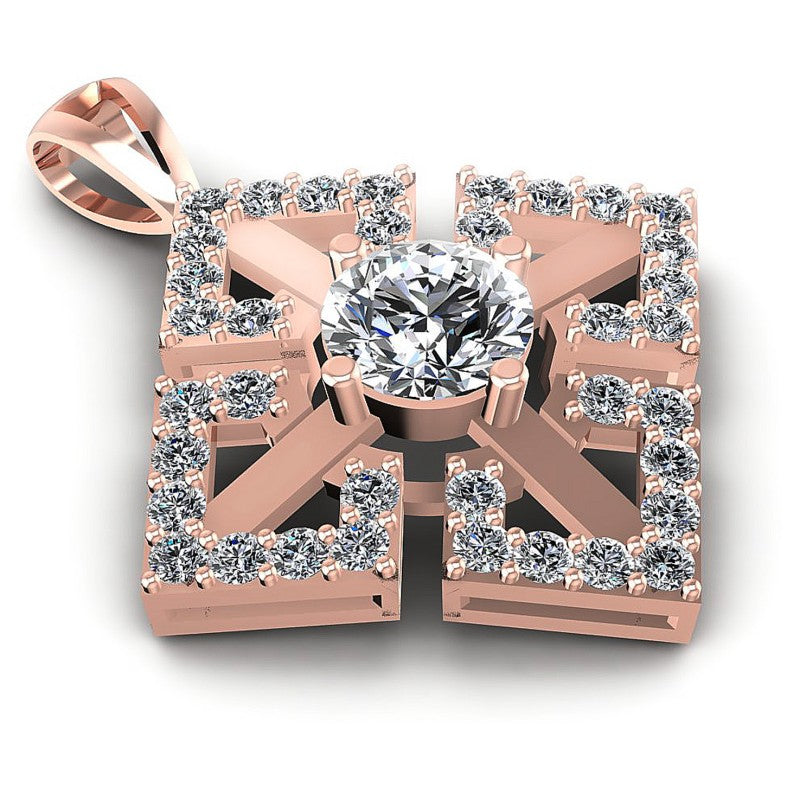Round Diamonds 1.55CT Fashion Pendant in 18KT Yellow Gold