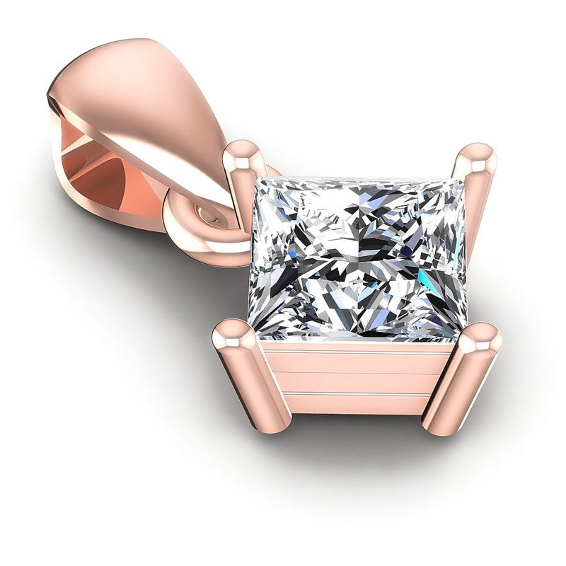 Princess Diamonds 0.35CT Solitaire Pendant in 18KT Yellow Gold