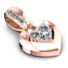 Princess and Round Diamonds 0.25CT Heart Pendant in 18KT Yellow Gold