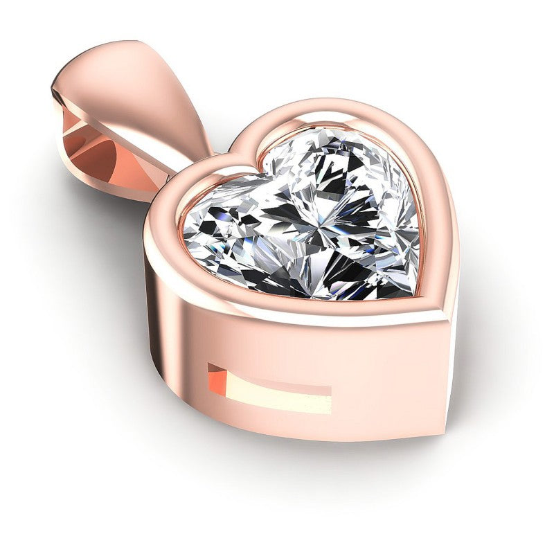 Heart Diamonds 0.35CT Solitaire Pendant in 18KT Yellow Gold