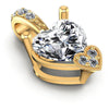 Round and Heart Diamonds 0.95CT Heart Pendant in 14KT Yellow Gold
