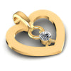 Round Diamonds 0.10CT Heart Pendant in 14KT Yellow Gold