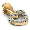 Round Diamonds 0.15CT Heart Pendant in 14KT Yellow Gold