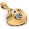Round and Heart Diamonds 0.45CT Heart Pendant in 14KT Yellow Gold