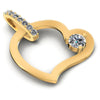 Round Diamonds 0.40CT Heart Pendant in 14KT Yellow Gold