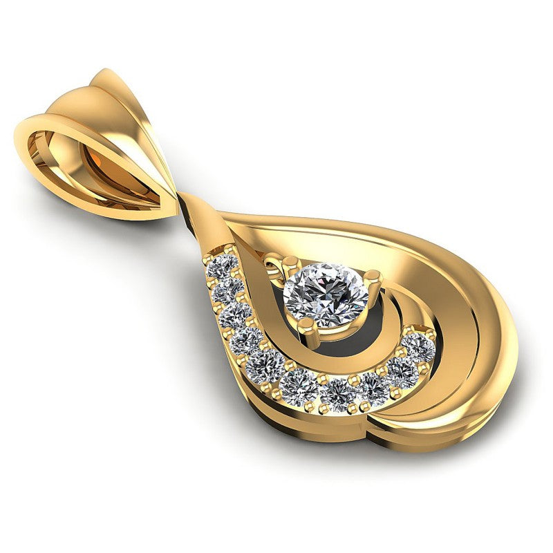 Round Diamonds 0.45CT Fashion Pendant in 14KT Yellow Gold