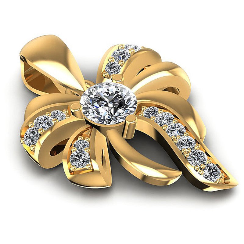 Round Diamonds 0.40CT Fashion Pendant in 14KT Yellow Gold