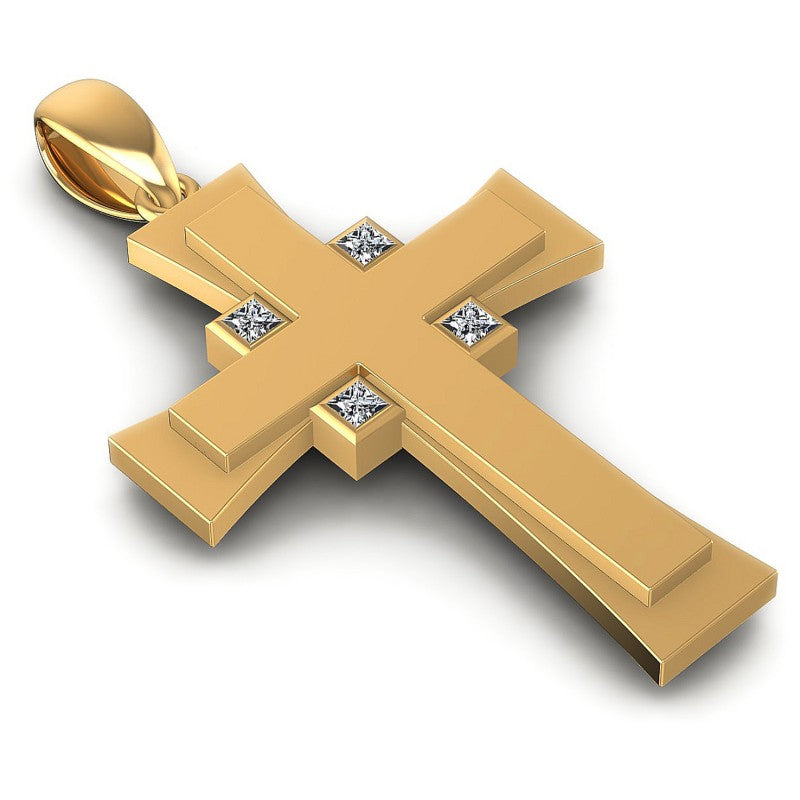 Princess Diamonds 0.10CT Religious Pendant in 14KT Yellow Gold