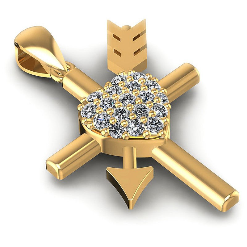 Round Diamonds 0.35CT Religious Pendant in 14KT Yellow Gold