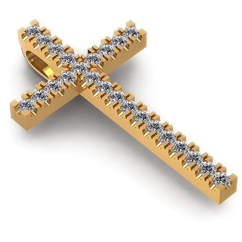 Round Diamonds 0.20CT Religious Pendant in 14KT Yellow Gold
