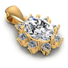 Round And Oval Cut Diamonds Fashion Pendant in 14KT Yellow Gold