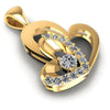 Round Diamonds 0.45CT Heart Pendant in 14KT Yellow Gold