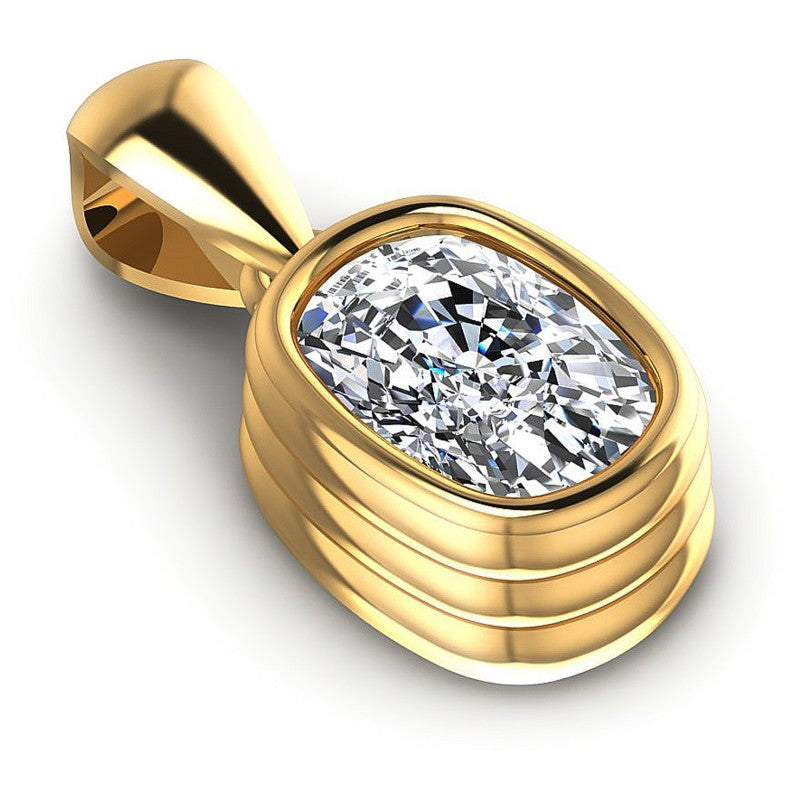 Cushion Diamonds 0.35CT Solitaire Pendant in 14KT Yellow Gold