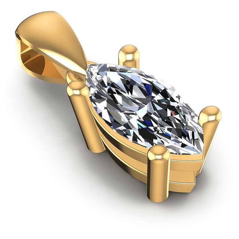 Marquise Diamonds 0.35CT Solitaire Pendant in 14KT Yellow Gold