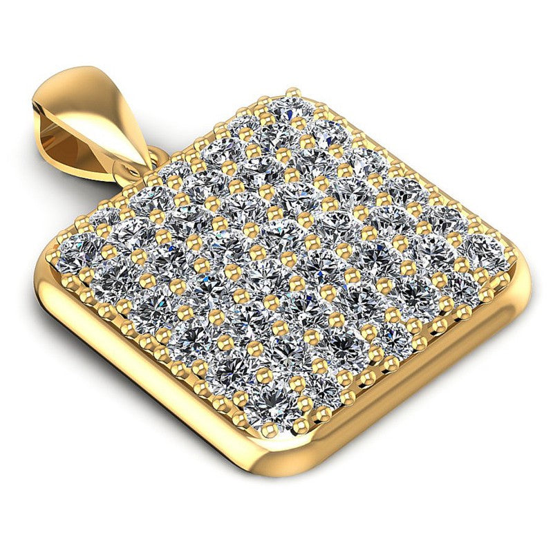 Round Diamonds 1.70CT Fashion Pendant in 14KT Yellow Gold