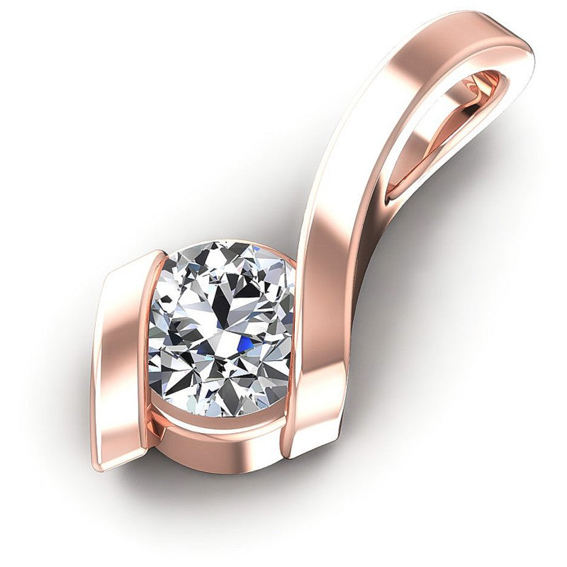 Round Diamonds 0.35CT Solitaire Pendant in 18KT Rose Gold