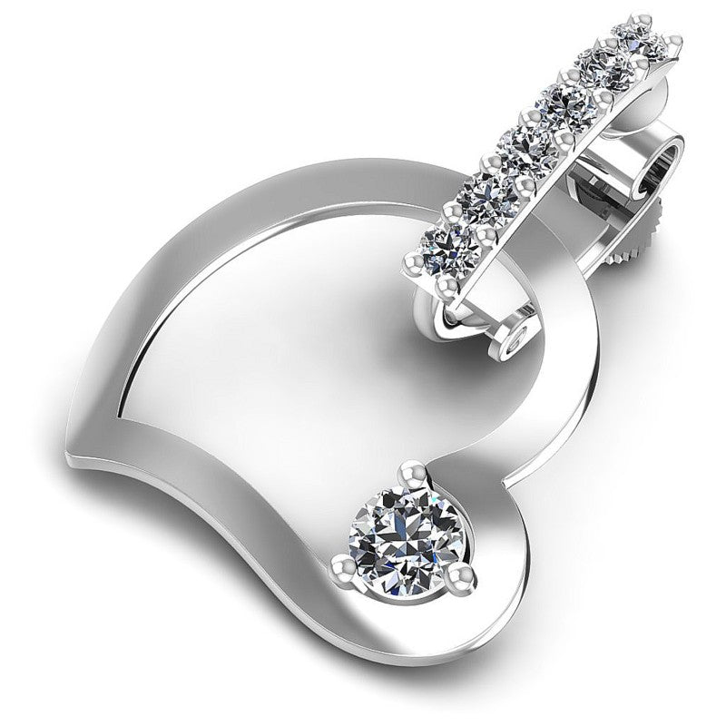 Charming Round Diamonds 0.20CT Heart Pendant