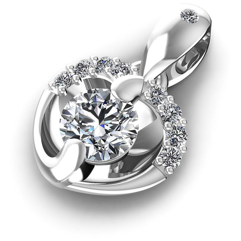 Precious Round Diamonds 0.35CT Heart Pendant
