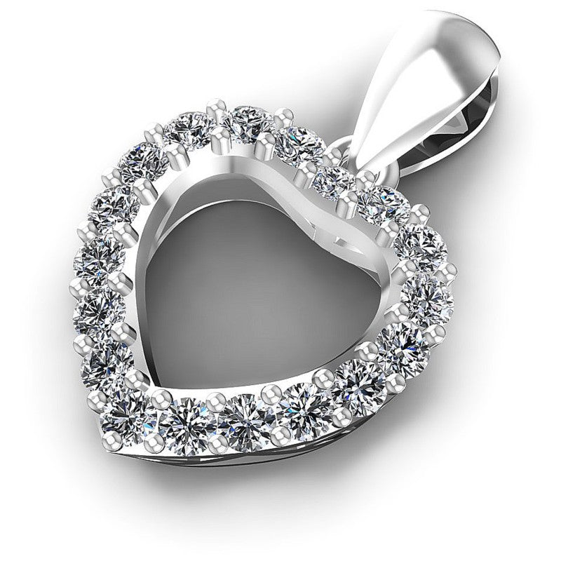 Original Round Diamonds 0.40CT Heart Pendant