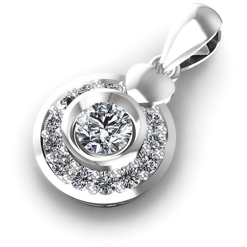 Round Diamonds 0.50CT Halo Pendant in 14KT Rose Gold
