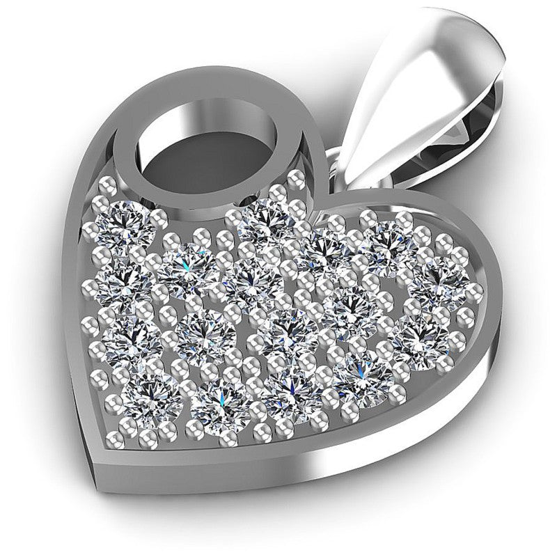 Original Round Diamonds 0.35CT Heart Pendant