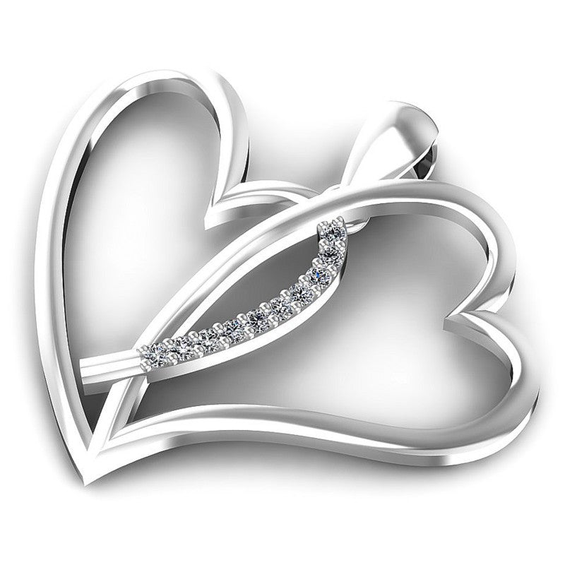 Original Round Diamonds 0.10CT Heart Pendant