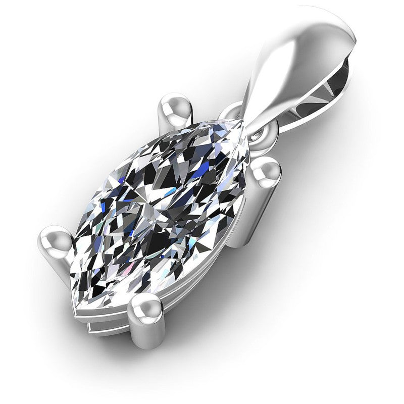 Marquise Diamonds 0.35CT Solitaire Pendant in 14KT Rose Gold