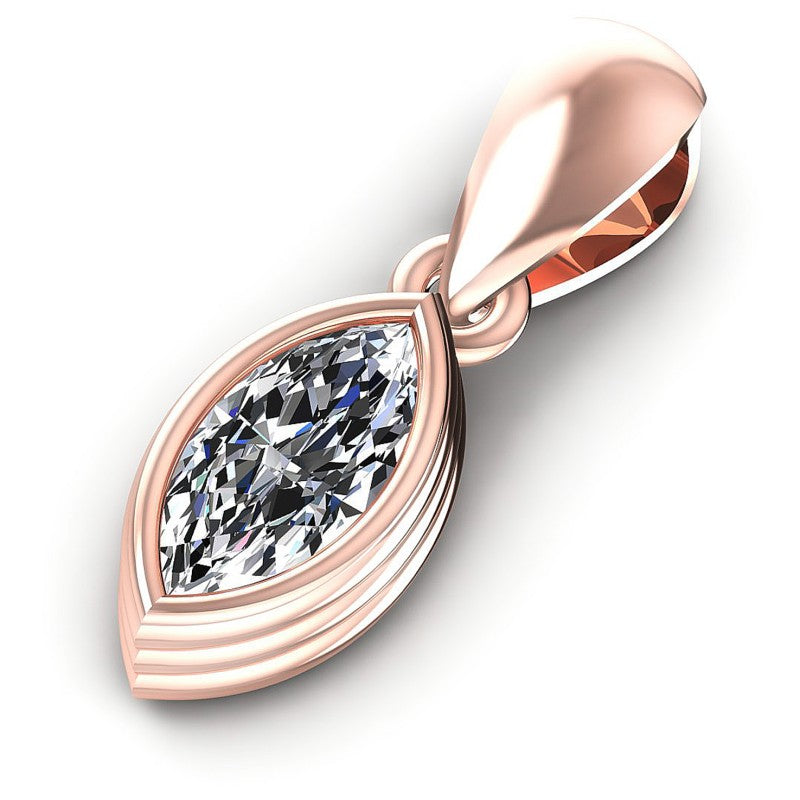 Marquise Diamonds 0.35CT Solitaire Pendant in 18KT Rose Gold