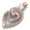 Round Diamonds 0.20CT Heart Pendant in 18KT Rose Gold