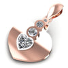 Round and Heart Diamonds 0.45CT Heart Pendant in 18KT Rose Gold