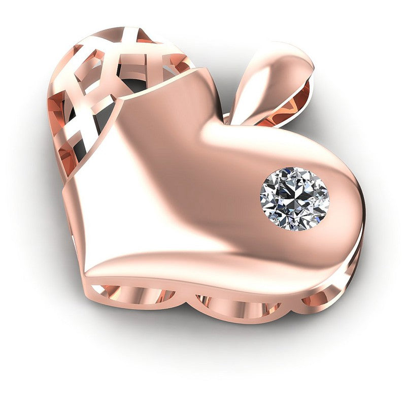 Superb Round Diamonds 0.20CT Heart Pendant