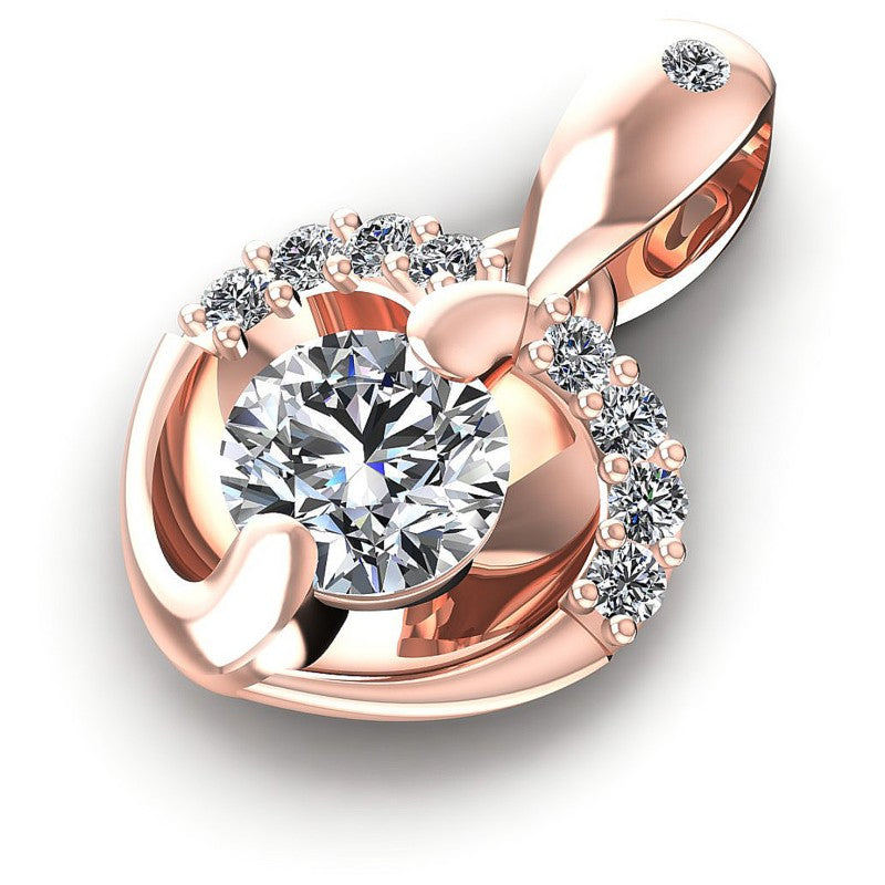 Precious Round Diamonds 0.35CT Heart Pendant