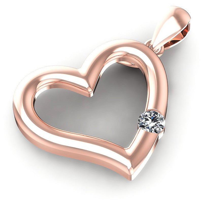 Precious Round Diamonds 0.10CT Heart Pendant