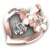 Round Diamonds 0.50CT Heart Pendant in 18KT Rose Gold