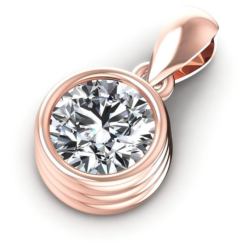 Round Diamonds 0.35CT Solitaire Pendant in 18KT Rose Gold