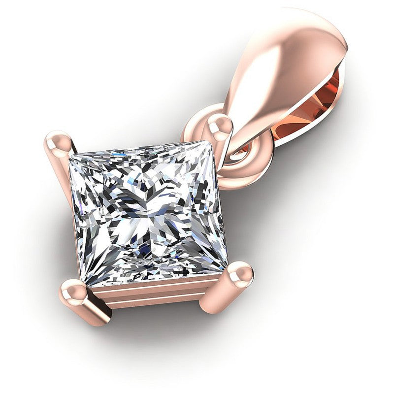 Princess Diamonds 0.35CT Solitaire Pendant in 18KT Rose Gold