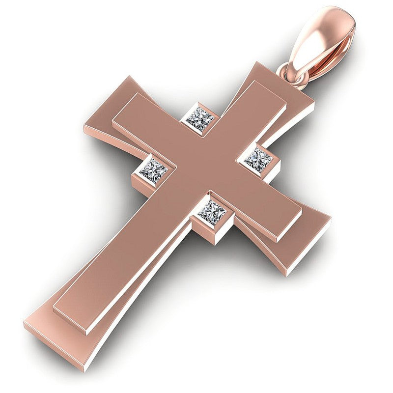 Princess Diamonds 0.10CT Religious Pendant in 18KT Rose Gold