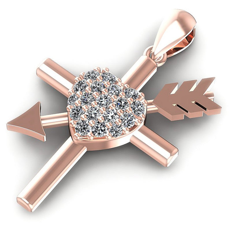 Round Diamonds 0.35CT Religious Pendant in 18KT Rose Gold