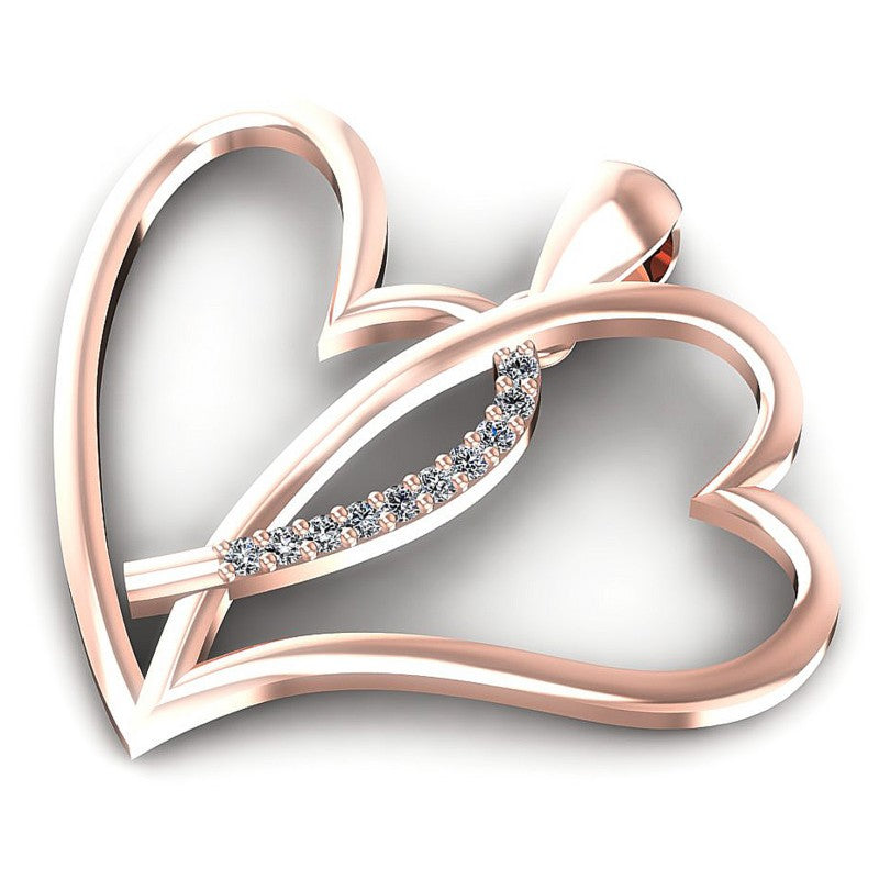Original Round Diamonds 0.10CT Heart Pendant