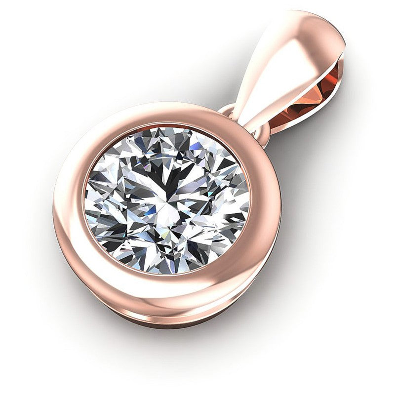 Round Diamonds 0.35CT Solitaire Pendant in 18KT Rose Gold