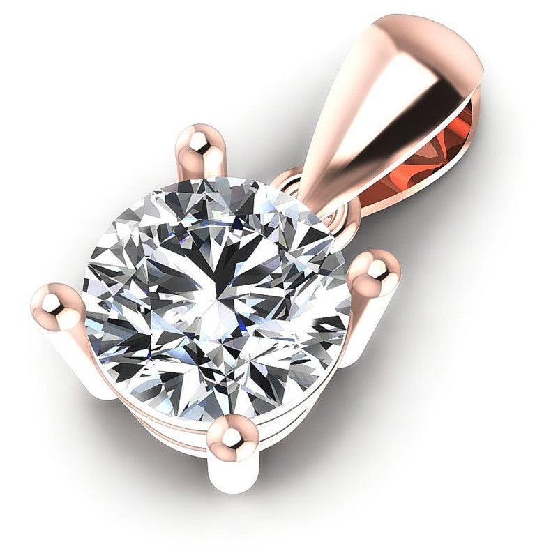 Round Diamonds 0.35CT Solitaire Pendant in 18KT Rose Gold