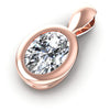 Oval Diamonds 0.35CT Solitaire Pendant in 18KT Rose Gold