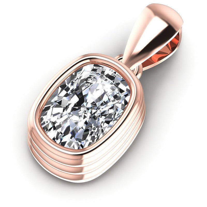 Cushion Diamonds 0.35CT Solitaire Pendant in 18KT Rose Gold