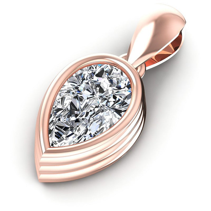 Pear Diamonds 0.35CT Solitaire Pendant in 18KT Rose Gold