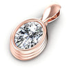 Oval Diamonds 0.35CT Solitaire Pendant in 18KT Rose Gold