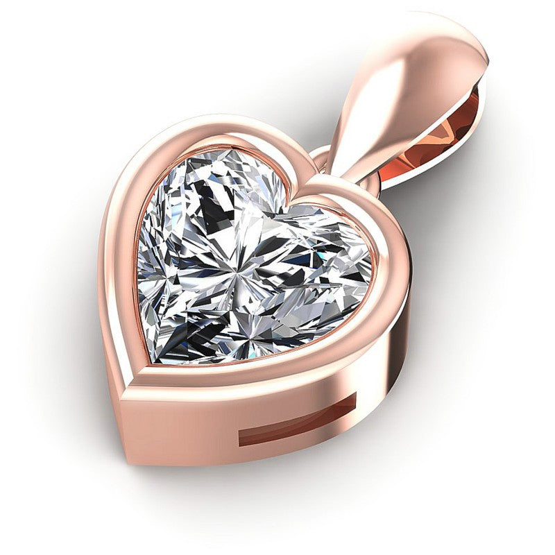 Heart Diamonds 0.35CT Solitaire Pendant in 18KT Rose Gold