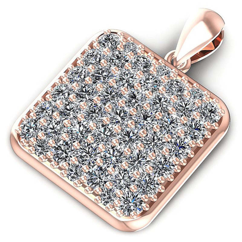 Round Diamonds 1.70CT Fashion Pendant in 18KT Rose Gold